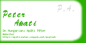 peter apati business card