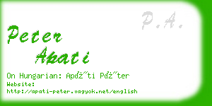 peter apati business card
